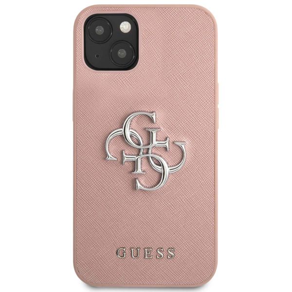 Guess 4G Metal Logo Saffiano Backcover Apple iPhone 13 - Rosa