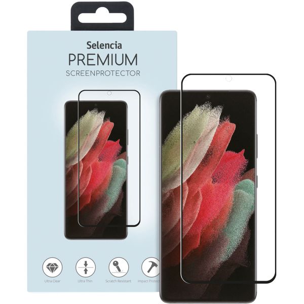 Selencia Premium Screen Protector aus gehärtetem Glas für das Samsung Galaxy S21 Ultra - Schwarz