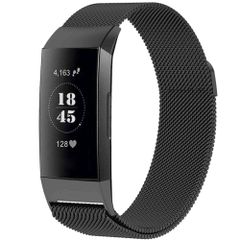 imoshion Magnetisches Milanaise Armband für das  Fitbit Charge 3 / 4 - Größe M - Schwarz