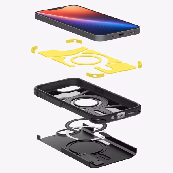 Spigen Tough Armor Backcover MagSafe Apple iPhone 16e - Schwarz