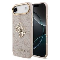 Guess 4G Metal Logo Back Cover Apple iPhone Air - Gold Edge - Pink