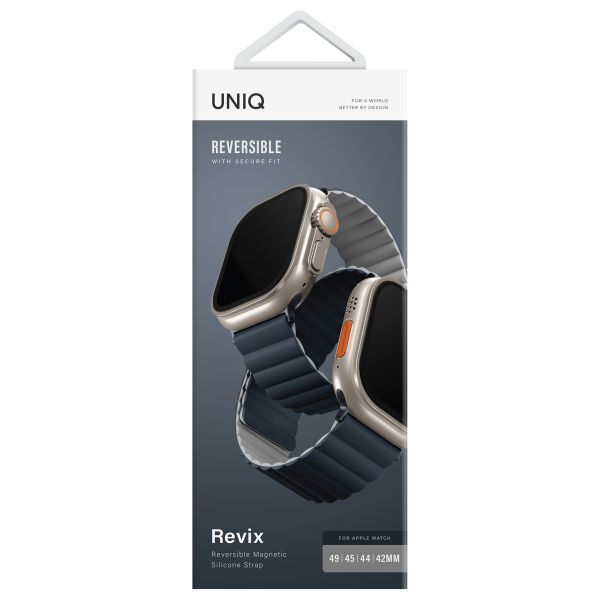 Uniq Revix doppelseitiges Armband für das  Apple Watch Series 1 t/m 11 / SE / Ultra (44/45/46/49 mm) - Ash Grey / Dove White