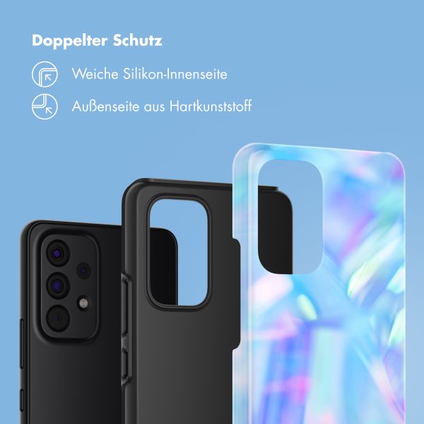 Selencia Vivid Tough Back Cover für das Samsung Galaxy A53 - Holographic Blue Dream