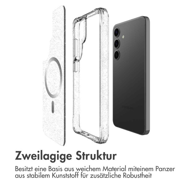imoshion Klare Glitter Backcover mit MagSafe Samsung Galaxy S24 - Silber