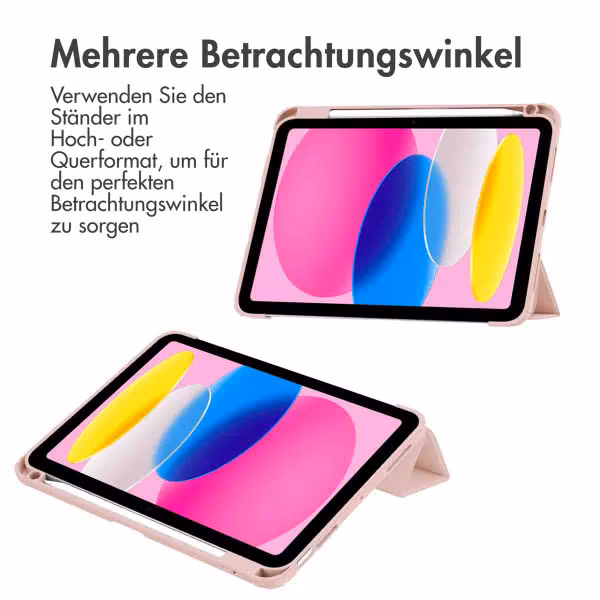 imoshion Trifold Hardcase Klapphülle Apple iPad 11 (2025) 11 Zoll A16 / iPad 10 (2022) 10.9 Zoll - Rosa