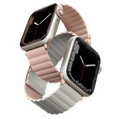 Uniq Revix doppelseitiges Armband für die Apple Watch Series 1 bis 9 / SE (38/40/41 mm) | Series 10 (42 mm) - Blush Pink / Beige