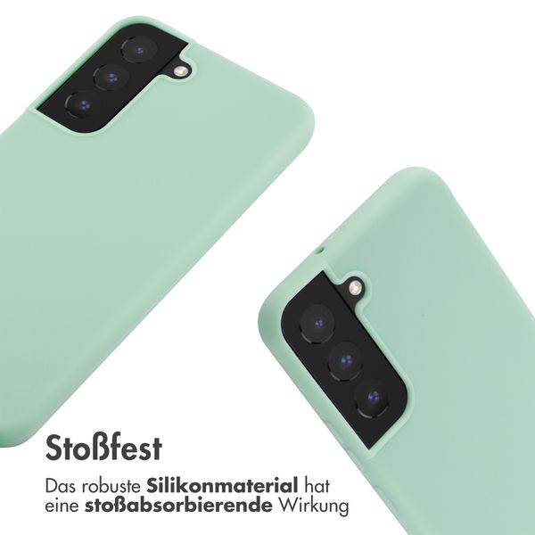 imoshion Silikonhülle mit Band für das Samsung Galaxy S22 - Mintgrün