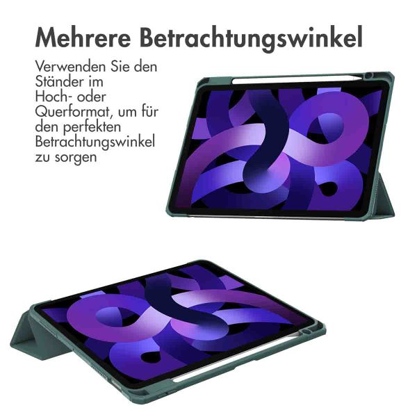 imoshion Trifold Hardcase Klapphülle für das iPad Air 11 Zoll (2025) M3 / (2024) M2 / Air 5 (2022) / Air 4 (2020) - Grün