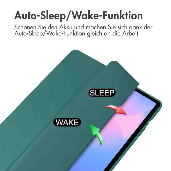 imoshion Trifold Hardcase Klapphülle Samsung Galaxy Tab S10 FE Plus - Grün