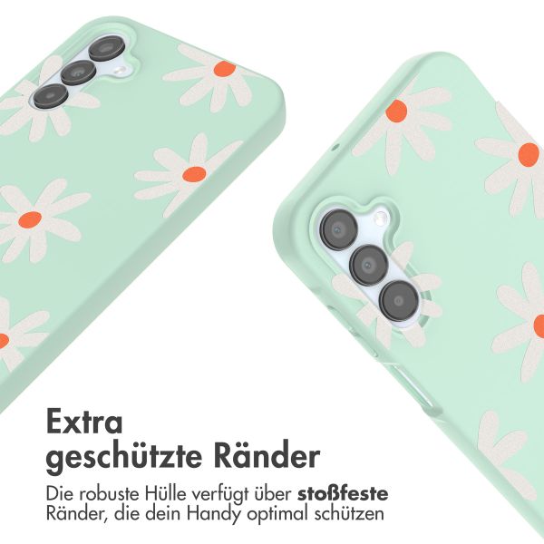 imoshion SilikonHülle design mit Band Samsung Galaxy A15 (5G/4G) - Green Flower Distance
