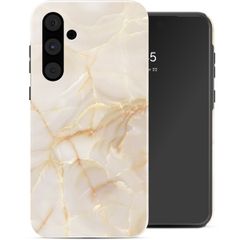 Selencia Vivid Tough Back Cover für das Samsung Galaxy A55 - Golden Beige Marble