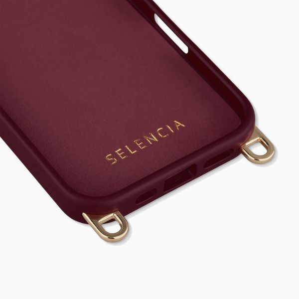 Selencia Rivièra Backcover mit MagSafe mit abnehmbaren Haken Apple iPhone 16 - Bold Burgundy