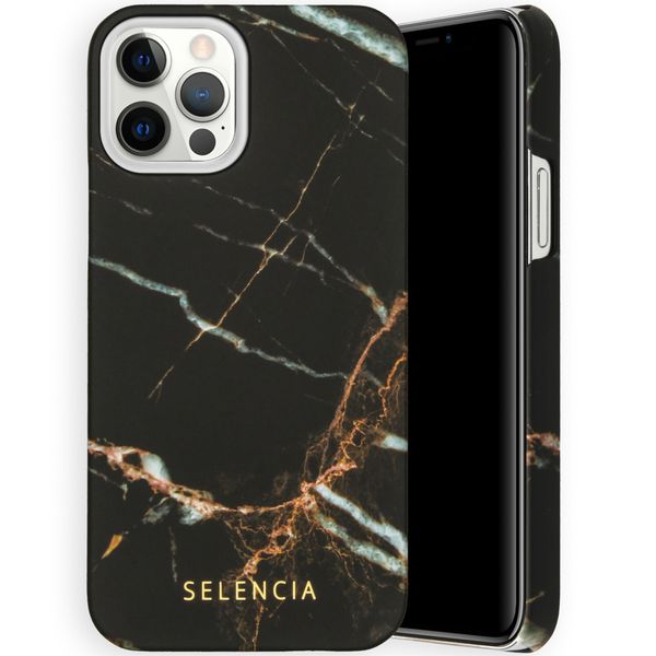 Selencia Maya Fashion Backcover iPhone 12 (Pro) - Marble Black