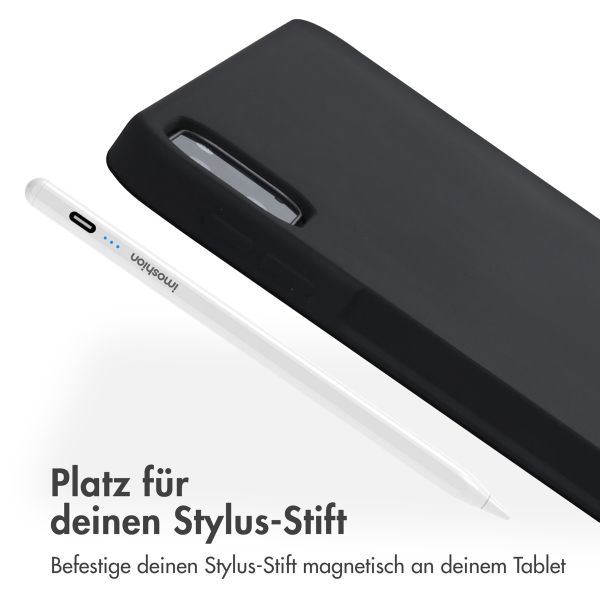 Accezz Liquid Silicone Back Cover mit Stifthalter Apple iPad Pro 12.9 (2022) / Pro 12.9 (2021) / Pro 12.9 (2020) - Schwarz