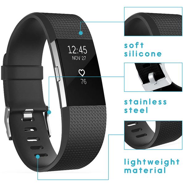 imoshion Silikonband für das  Fitbit Charge 2 - Schwarz