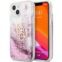 Guess 4G Logo Liquid Glitter Back Cover für das iPhone 13 - Pink