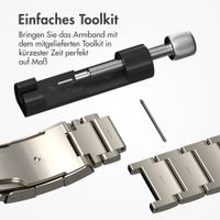Accezz Mattes Titanstahlarmband -   Garmin 22 mm Anschluss - Titanium