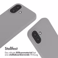 imoshion Silikonhülle mit Band für das Apple iPhone 16 - Hellgrau