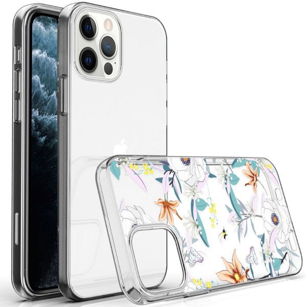 imoshion Design Hülle Apple iPhone 12 (Pro) - Blume - Weiß