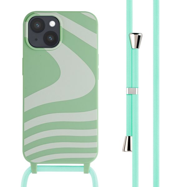 imoshion Silikonhülle design mit Band für das iPhone 15 - Retro Green