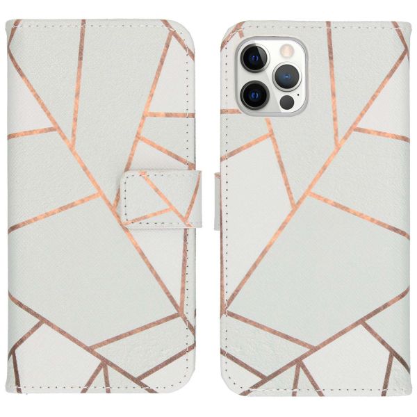 imoshion Design TPU Klapphülle iPhone 12 (Pro) - White Graphic