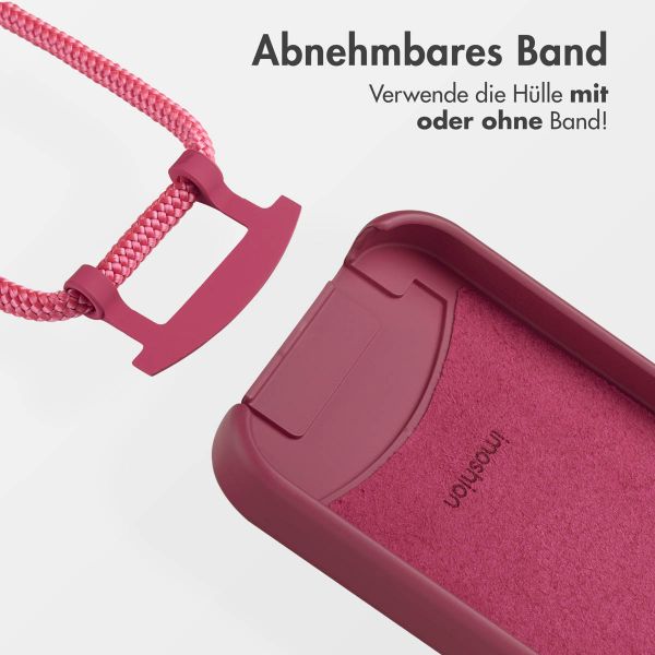 imoshion Color Backcover mit abnehmbarem Handykette und MagSafe Apple iPhone 14 Pro - Raspberry