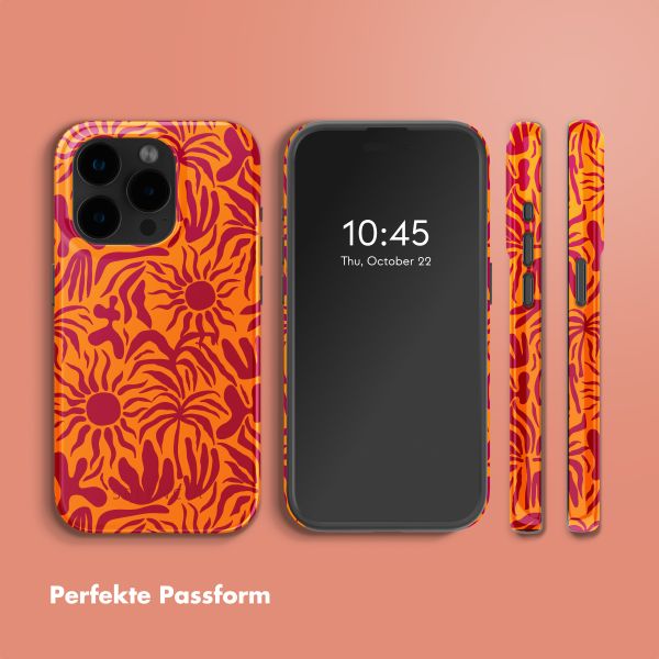 Selencia Vivid Tough Back Cover mit MagSafe für das iPhone 15 Pro - Tropical Vibes Apricot