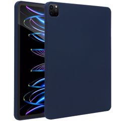 Accezz Liquid Silicone Back Cover mit Stifthalter Apple iPad Pro 12.9 (2022) / Pro 12.9 (2021) / Pro 12.9 (2020) - Dunkelblau