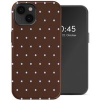 Selencia Vivid Back Cover Apple iPhone 14 - Happy Dots Chocolate