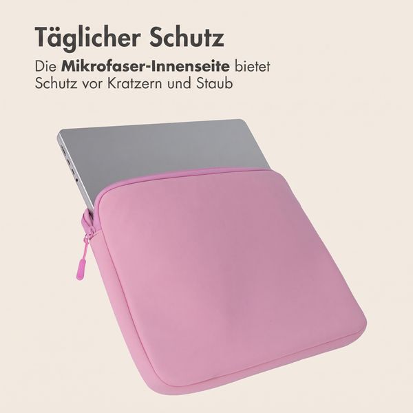 imoshion Laptop-Hülle mit Staufach 13 Zoll - Laptop Sleeve - Candy Pink