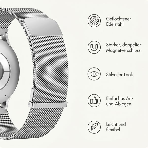 imoshion Mailändische Magnetarmband -   Universelle 18 mm Anschluss - Silber