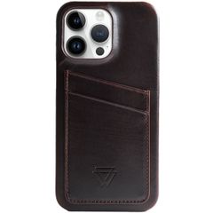 Wachikopa Full Wrap C.C. Back Cover mit 2 Kartenhaltern für das iPhone 14 Pro - Dark Brown