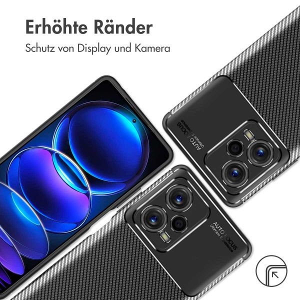 imoshion Carbon-Hülle für das Xiaomi Redmi Note 12 Pro Plus - Schwarz