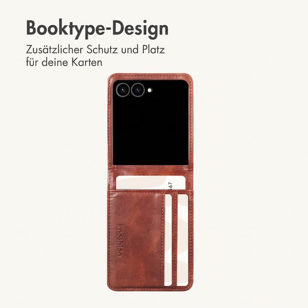 imoshion Luxuriöse Klapphülle Samsung Galaxy Z Flip 8 - Dunkelbraun