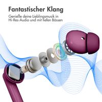 imoshion Aura Pro Earbuds – Kabellose Kopfhörer – Kabellose Bluetooth-Kopfhörer – Mit ANC-Geräuschunterdrückungsfunktion - Bordeaux