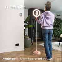 imoshion RGB-LED-Ringlicht – RGB-Version – Ringleuchte Smartphone – Ringlicht mit Stativ – Verstellbar - Rose Gold