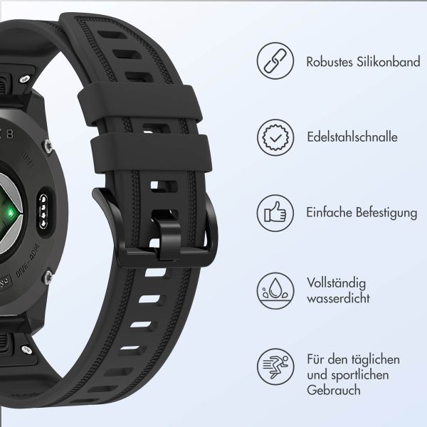 imoshion QuickFit® Line Silikonarmband für die Garmin Watch | 20 mm Anschluss - Schwarz