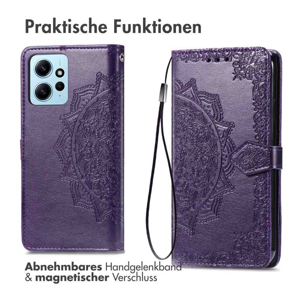 imoshion Mandala Klapphülle Xiaomi Redmi Note 12 (4G) - Violett