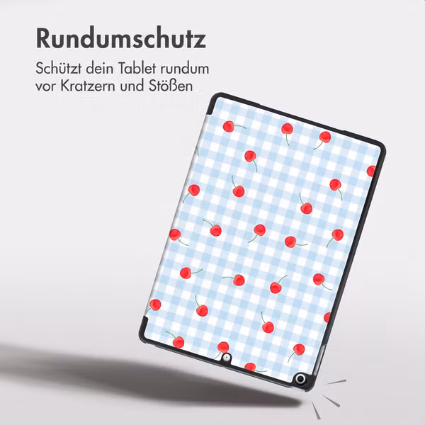 imoshion Design Trifold Klaphülle Apple iPad 9 (2021) 10.2 Zoll / iPad 8 (2020) 10.2 Zoll / iPad 7 (2019) 10.2 Zoll - Cherry Check