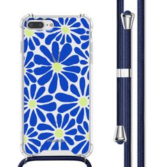 imoshion Design Hülle mit Band iPhone 8 Plus / 7 Plus - Cobalt Blue Flowers Connect