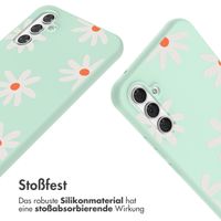 imoshion Silikonhülle design mit Band für das Samsung Galaxy A54 (5G) - Green Flower Distance