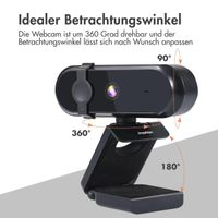 imoshion Webcam 2K QHD - Geeignet für Laptops und Computer - Schwarz