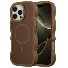 Selencia Wavy Backcover mit MagSafe Apple iPhone 16 Pro Max - Mocha Brown