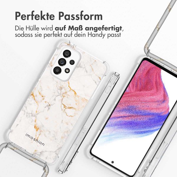 imoshion Design Hülle mit Band für das Samsung Galaxy A53 - White Marble