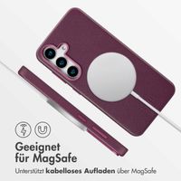 Accezz MagSafe Leather Backcover für das Samsung Galaxy S25 Plus - Heath Purple