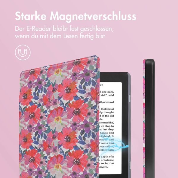 imoshion Design Slim Hard Case Klapphülle Kobo Nia - Flower Watercolor