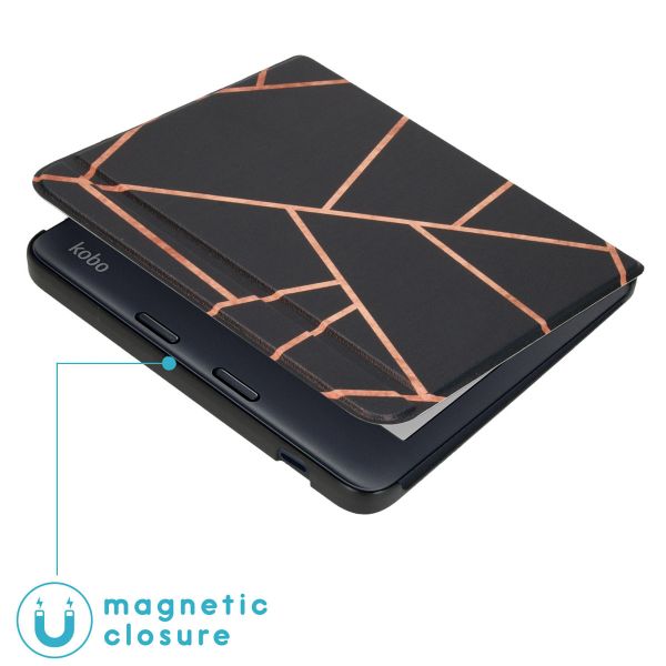 imoshion Design Slim Hard Sleepcover mit Stand für das Kobo Libra 2 / Tolino Vision 6 - Black Graphic