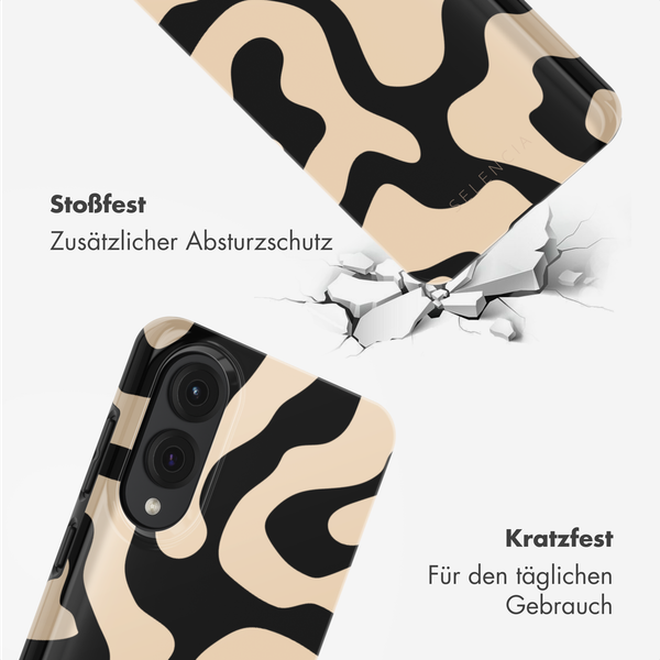 Selencia Vivid Back Cover Samsung Galaxy S25 Edge - Art Wave Black