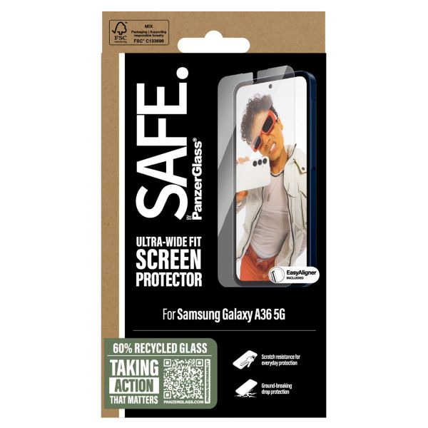 SAFE by PanzerGlass Ultra-Wide Fit Screenprotector inkl. Applikator Samsung Galaxy A36