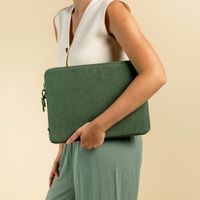 Selencia Cord Laptop Hülle 13-14 Zoll - Laptop Sleeve - Sage Green